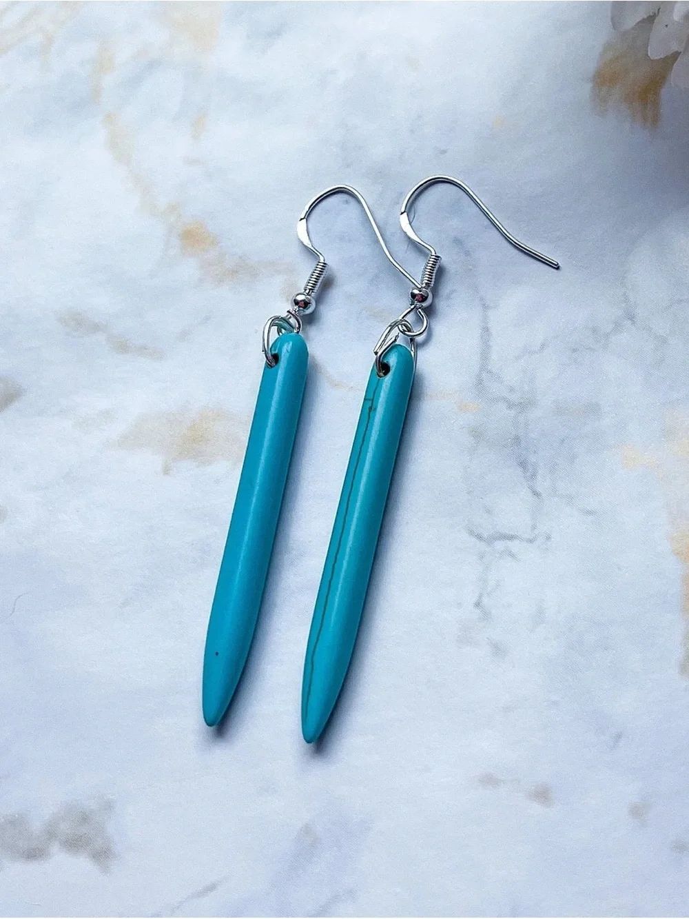 Turquoise Dangle Spike Earrings Q1237